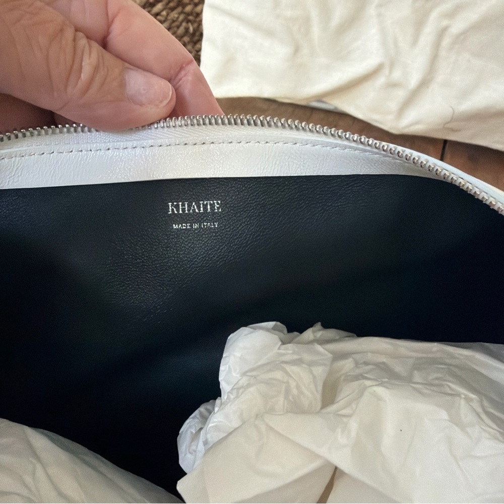 KHAITE Cream White Leather Hobo Shoulder Bag - Picture 4 of 6